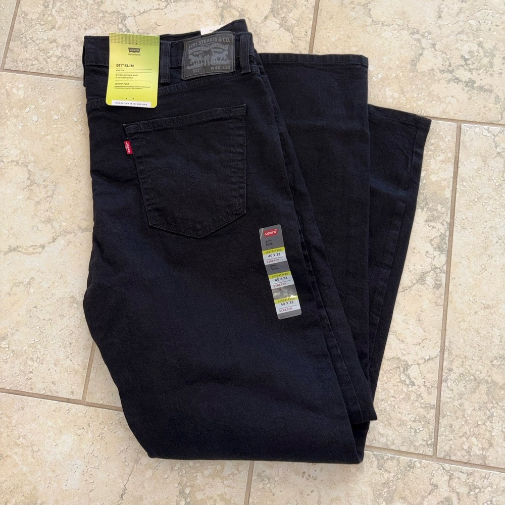 Levis 511 Slim Fit Jeans Mens Sits Just Below Waist Zipper Fly Denim 40 X 32